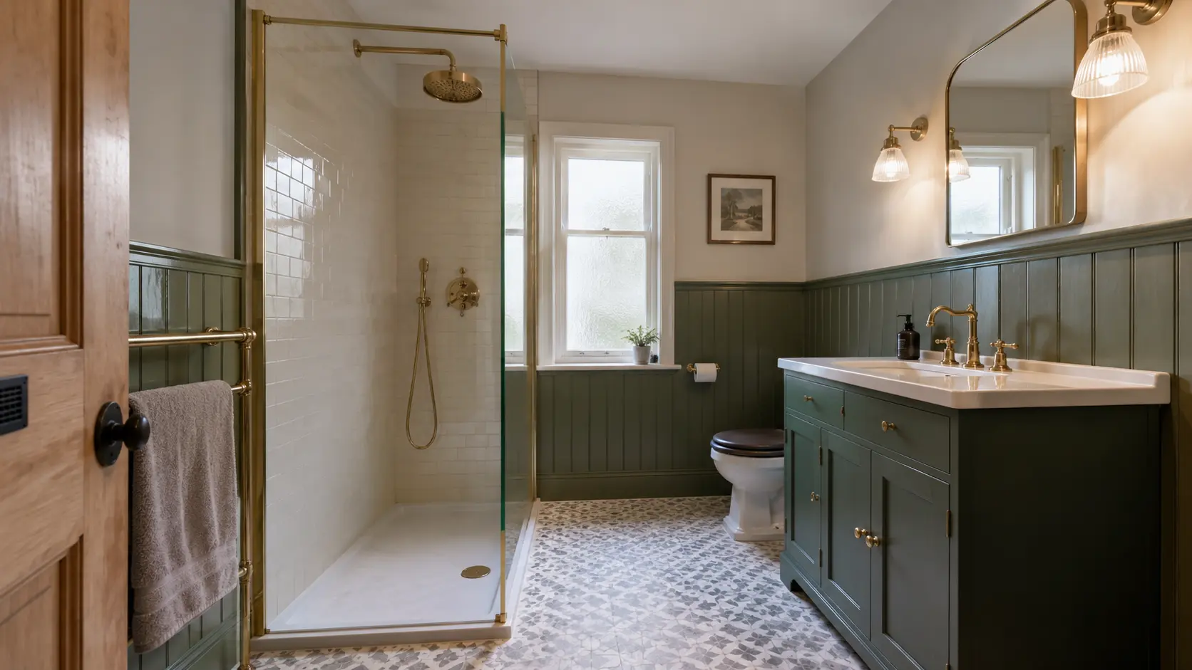 Finished traditional bathroom in an Inverness home